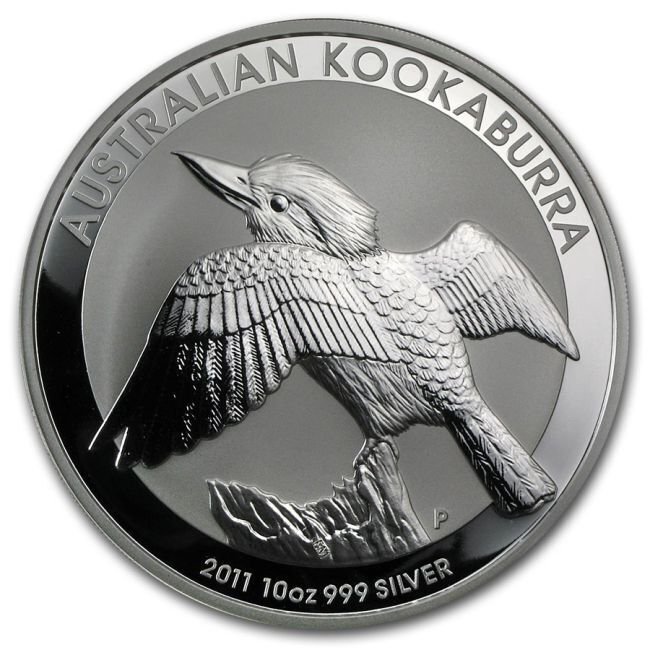 Αυστραλία. 10 Dollars 2011 10 oz $10 AUD Australian Silver Kookaburra Coin #2.1