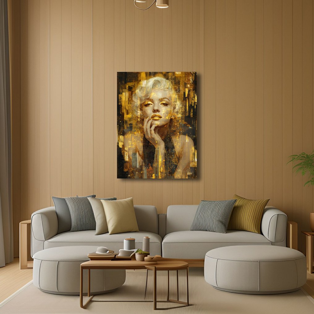 Canvas Fit - Alberto Ricardo - Marilyn Monroe en resplandor dorado #4.3