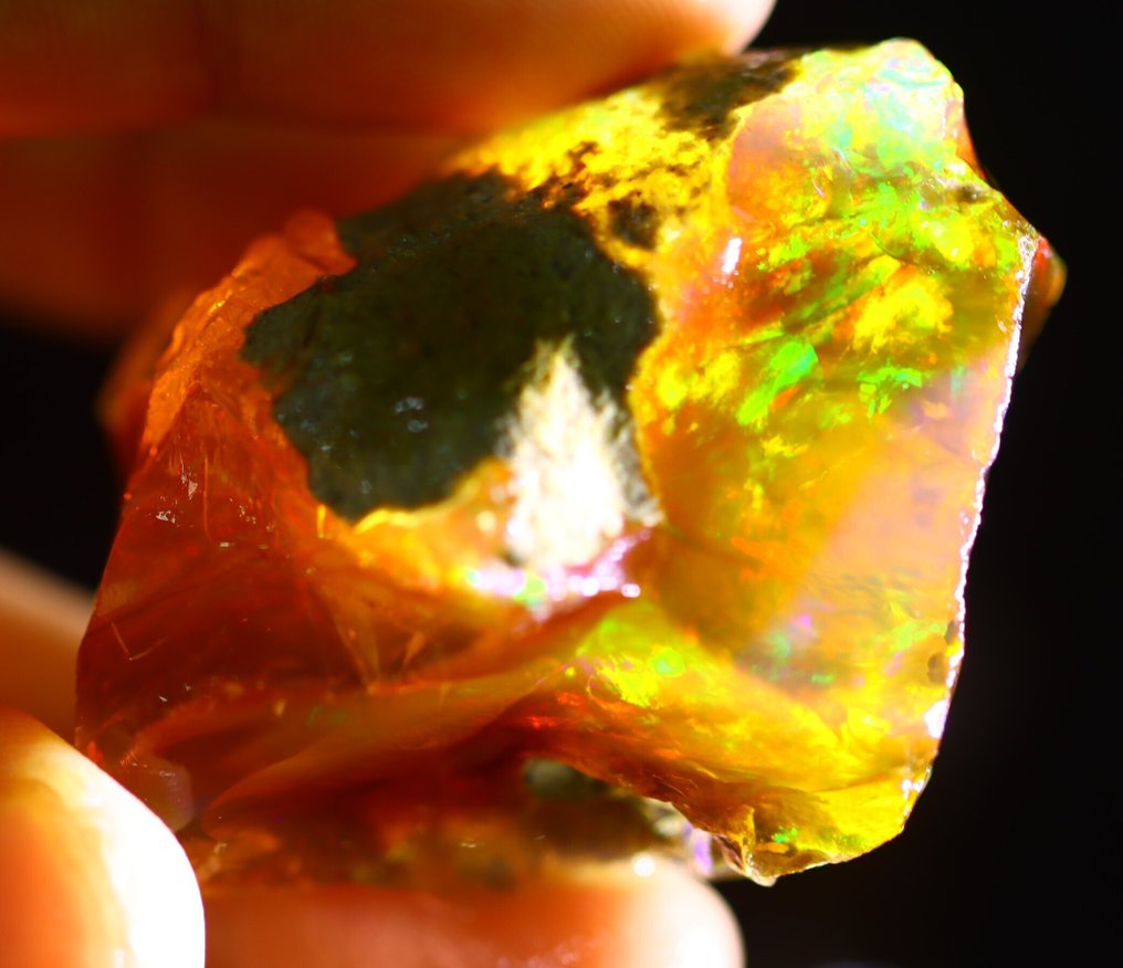 160,4 ct - (Contraluz) Big Crystal Opal - Rå - Se video!- 32 g #2.1