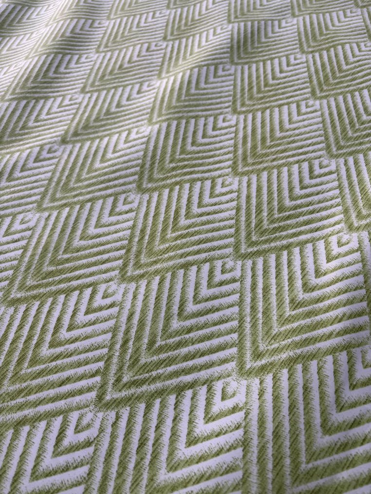 Ύφασμα ταπετσαρίας και κουρτίνας από βαμβακερό σατέν με γεωμετρικό σχέδιο σε χρώμα ΠΡΑΣΙΝΟ - Ύφασμα ταπετσαρίας - 300 cm - 280 cm #2.1