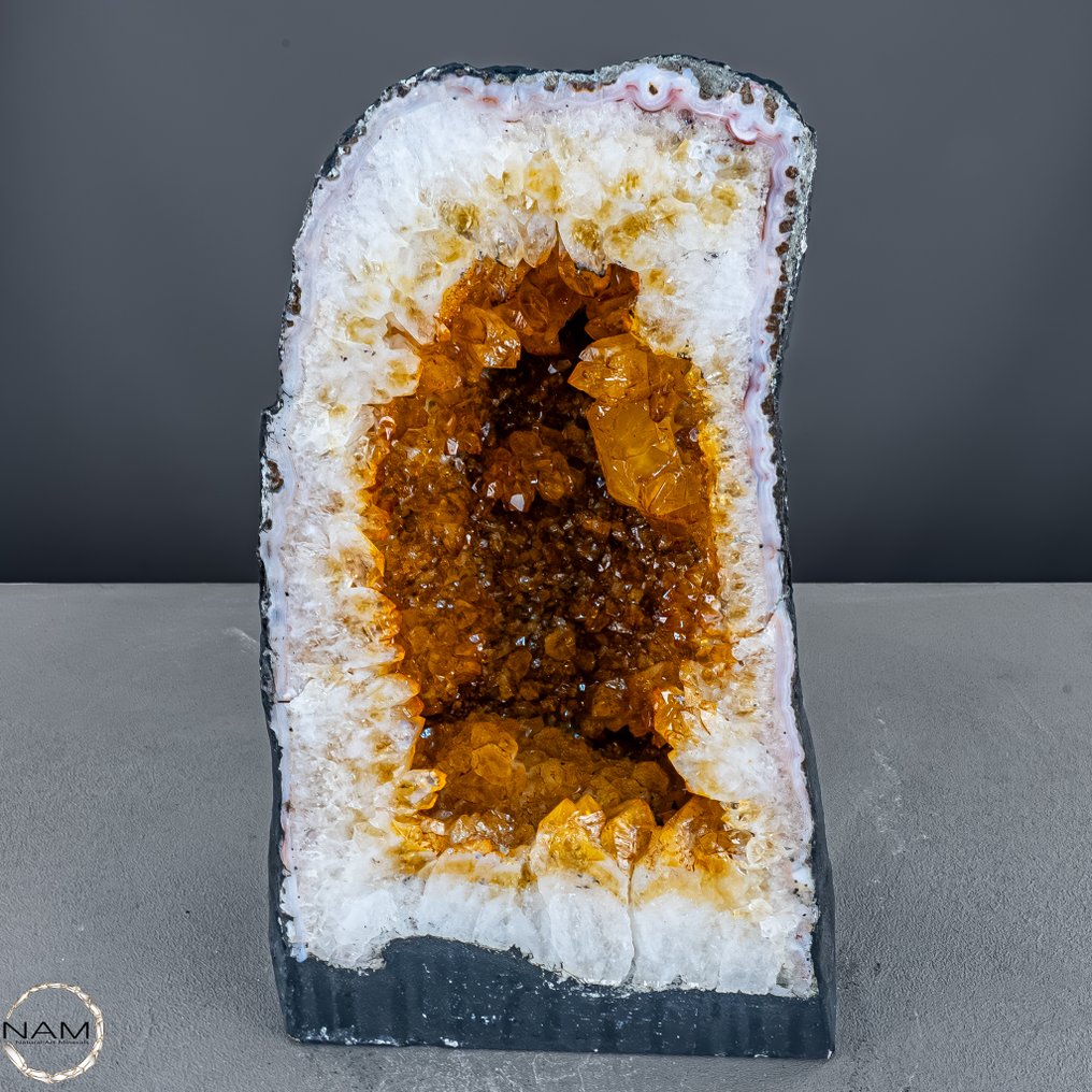 Large AA++ Citrine Quartz and Agate Druse, Brazil- 7356.75 g #1.0