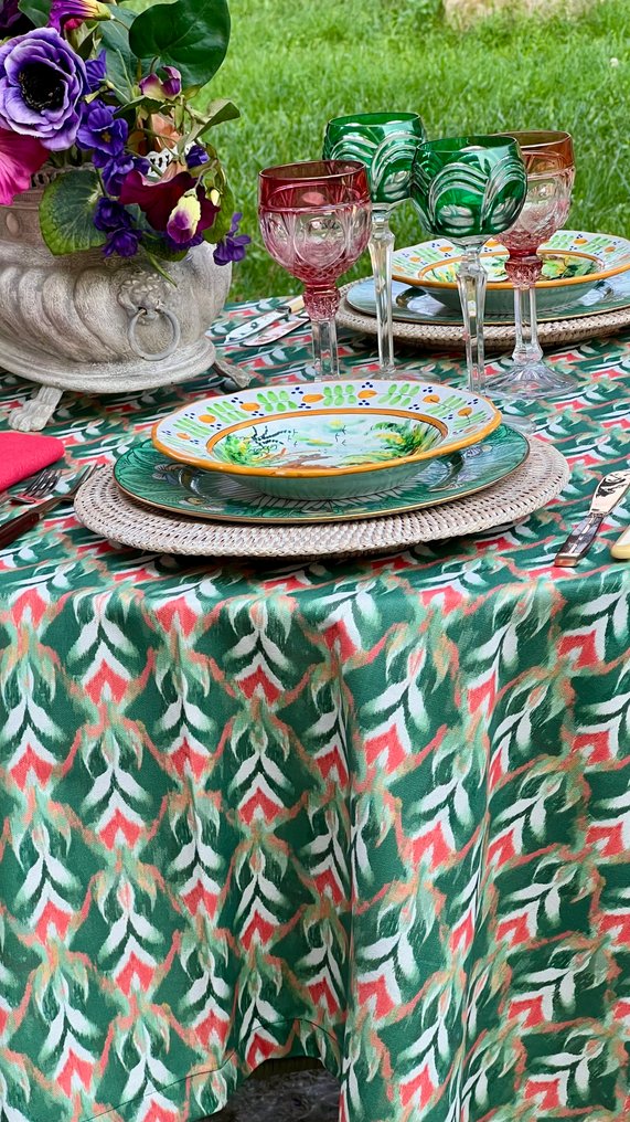 奥斯曼桌布，带有伊卡特风格图案，适用于宽大的桌子。 - 桌布  - 270 cm - 180 cm #2.1