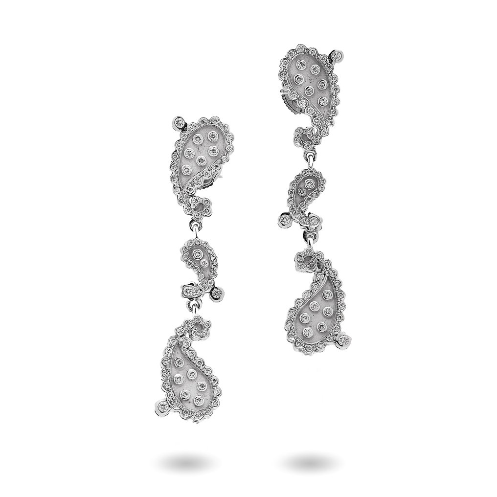 Carrera y Carrera - Drop fülbevaló Carrera y Carrera 18 karátos fehér arany Day & Night fülbevalók onix cseppekkel #1.0