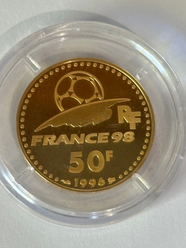 Γαλλία. 50 Francs 1996 Or Idéal du Football, Proof #1.0