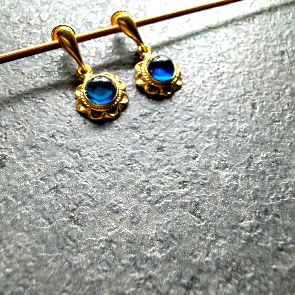 Luonnolliset Itämeren meripihkan korvakorut sterlinghopeaa kullattu - Meripihka - Succinite / fossilized pine tree resin #2.1