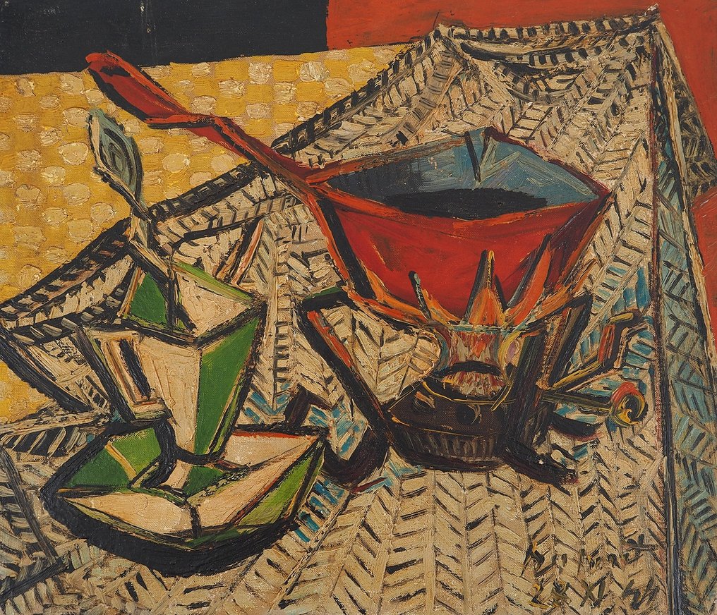 Ecole cubiste (XX) - Tasse à café et réchaud #1.0