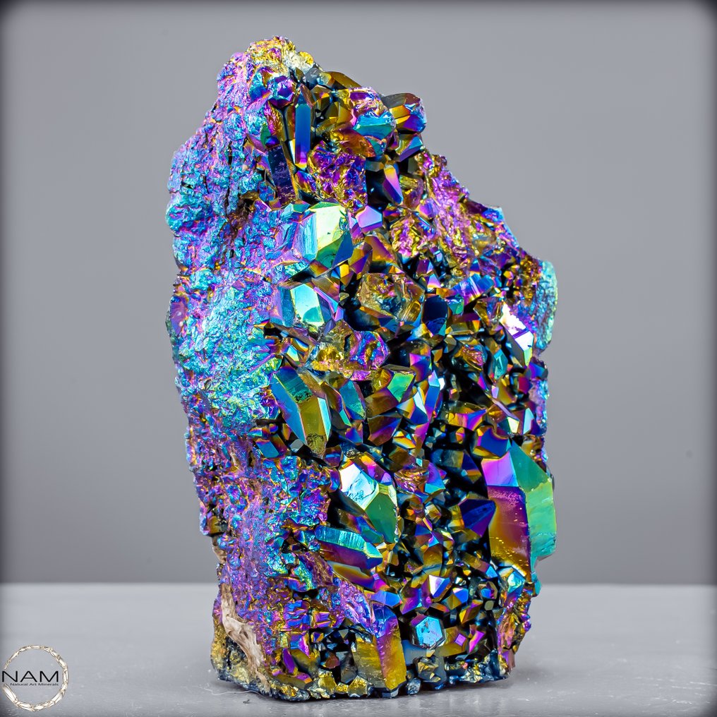 Natural aura amethyst druse from Uruguay A kaleidoscope of colors in the highest quality- 744.33 g #4.3