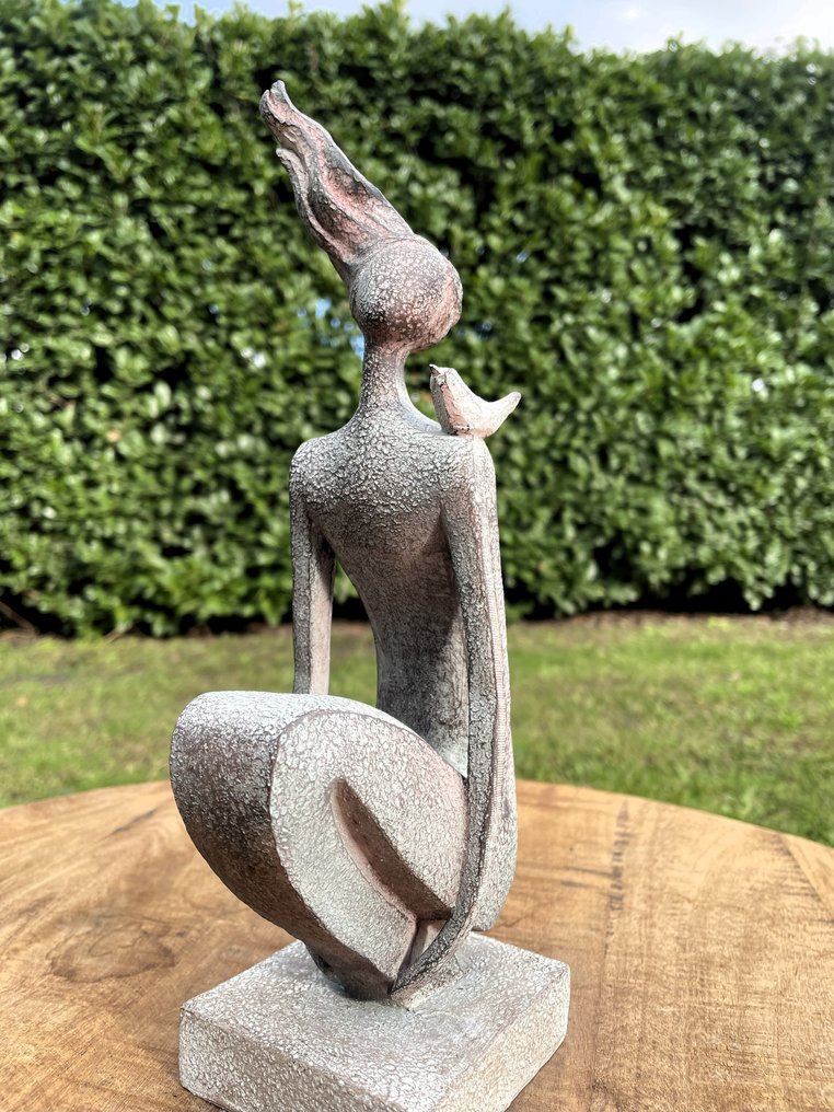 雕塑, Girl with the bird - 28 cm - 复合材料 #2.1