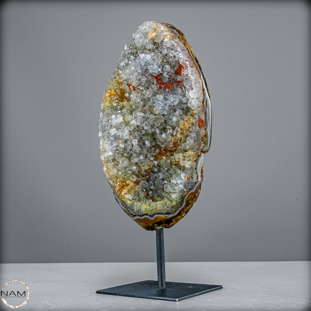 Amestec verde unic de ametist cu prasiolit pe suport – Arta naturală în perfectă armonie- 1250.2 g #2.1