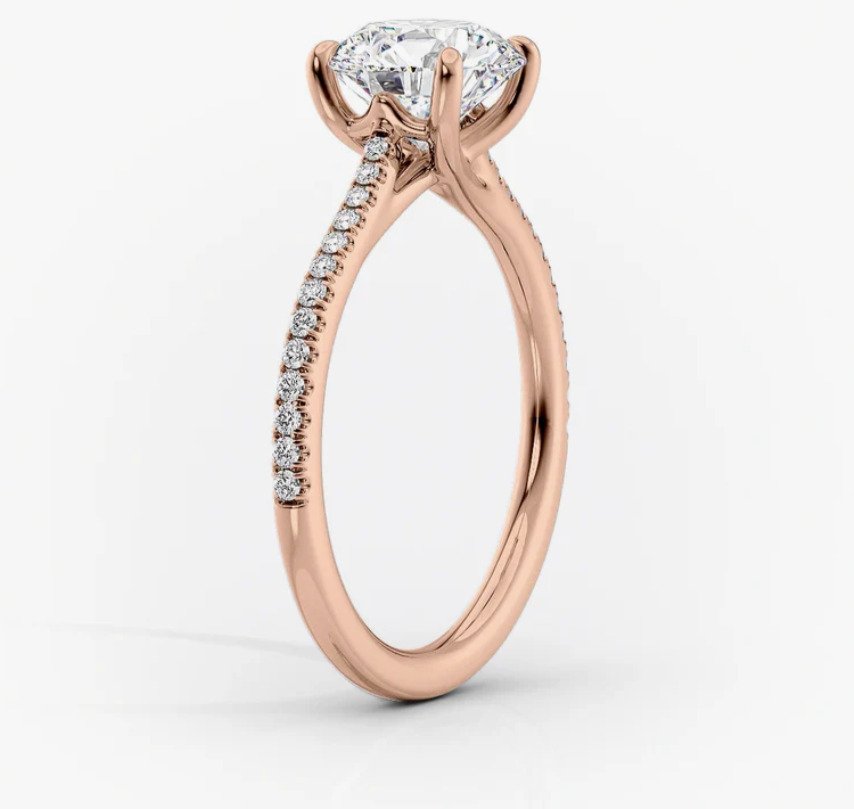 Jegygyűrű - 14 kt. Rózsa arany - 1.21ct. tw. Gyémánt (Természetes) - Gyémánt - 1,21 CTW!! G/VVS2!! #4.3