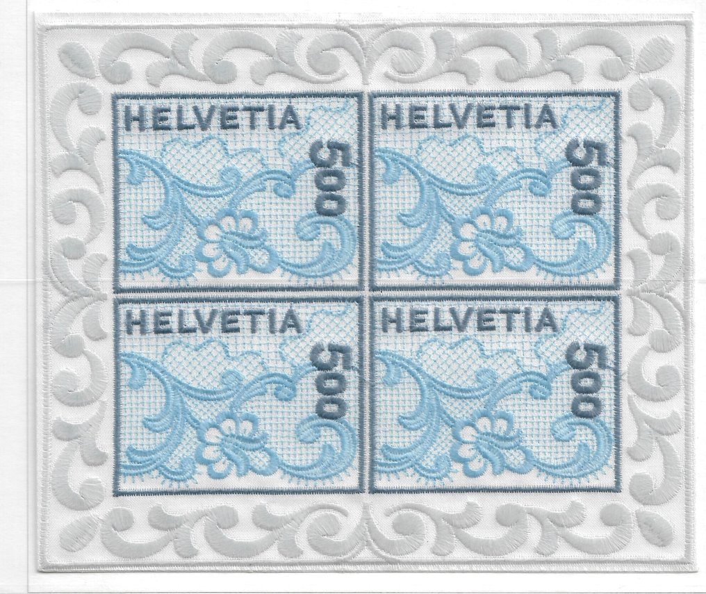 Elveția 2000 - Pizzo di San Gallo, timbru brodat într-un plic de 4. - Unificato N.BF 31 #1.0