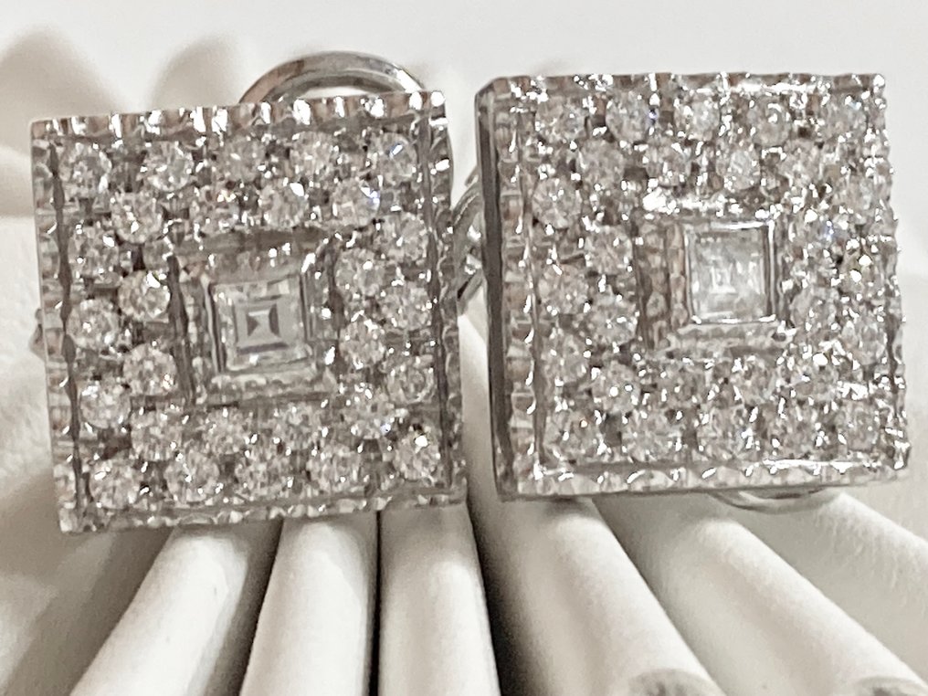 Boucles d'oreilles - 18 carats Or blanc - 0.85ct. tw. Diamant (Naturelle) - Diamant #3.2