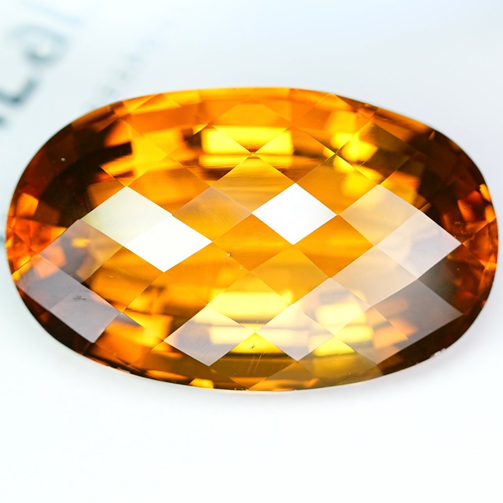 Zonder Minimumprijs Geel Citrien - 88.01 ct - nternational Colored Gemstone Association (ICA GemLab) - Onbehandelde Madeira Citrine #1.0