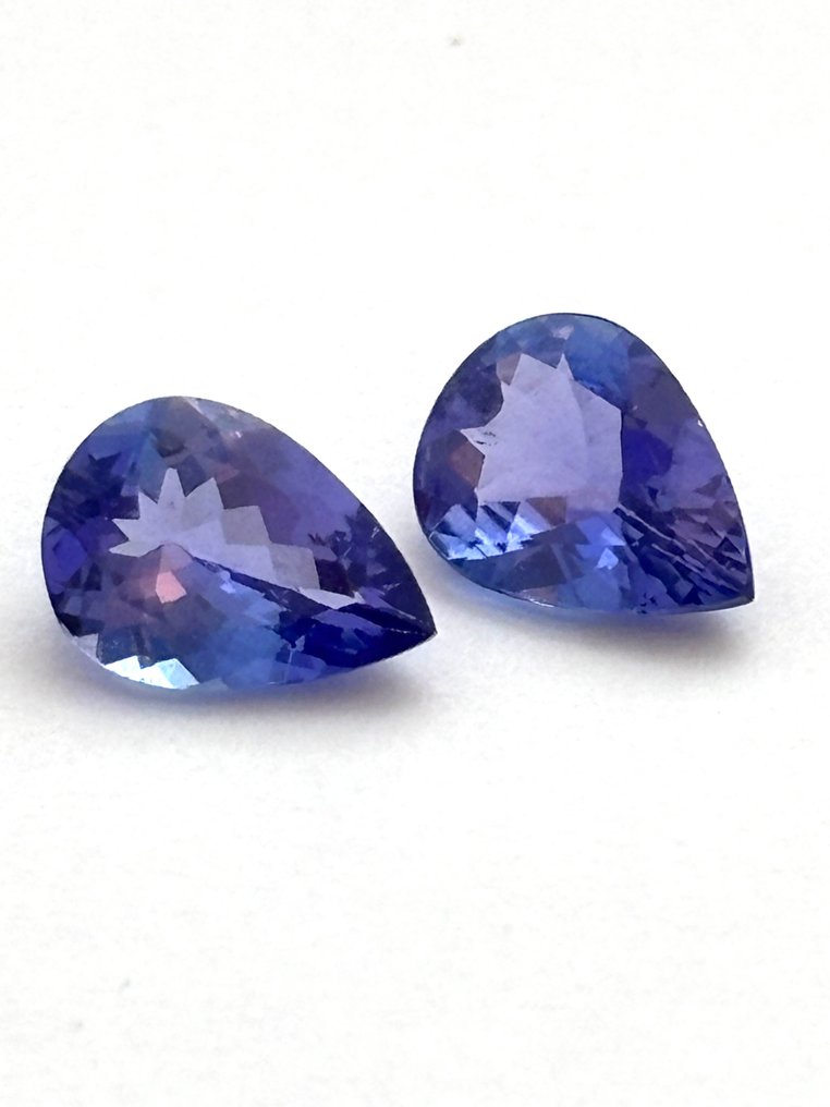 2 pcs Violetto Tanzanite - 1.96 ct - Instituto Gemólogico Español (IGE) #3.2