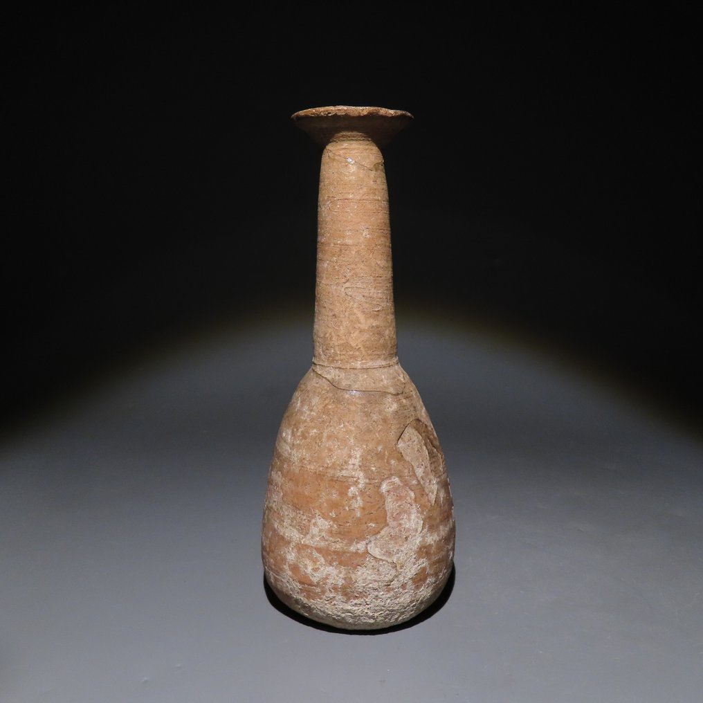 Ancient Roman Terracotta Flask. 4th-3rd century BC. 14 cm height. (No Reserve Price) #3.2