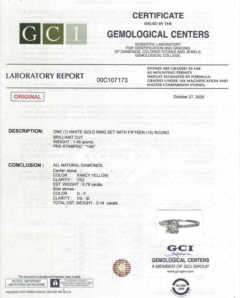 χωρίς τιμή ασφαλείας - Δαχτυλίδι αρραβώνων - 14 καράτια Λευκός χρυσός -  0.92ct. tw. Διαμάντι (Φυσικού χρώματος) - Διαμάντι #3.2