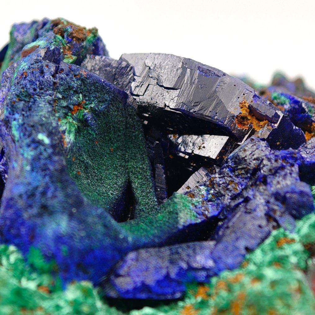 Large pseudomorphosis of azurite in malachite, very rare Crystals on matrix - Height: 60 mm - Width: 50 mm- 130 g #2.1