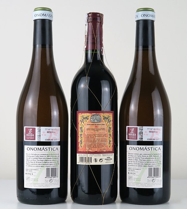 2009 R. López de Heredia, Viña Tondonia & 2017 Carlos Serres, Onomástica Blanco x2 - Rioja Reserva - 3 Bottles (0.75L) #1.0