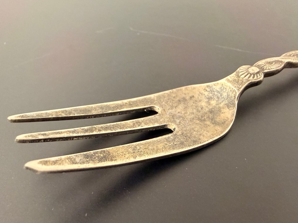 古董梅赛德斯-奔驰叉子——镀银带珐琅标志——稀有的礼品 - Mercedes-Benz #3.2