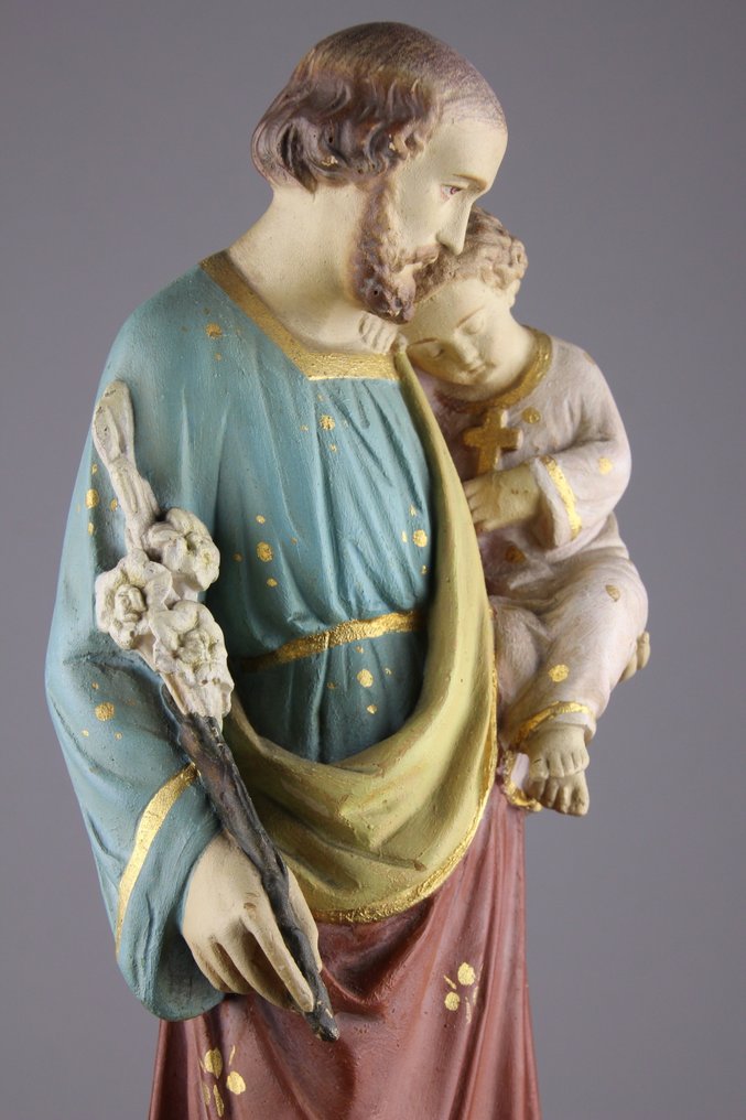 Statue, Jozef met Kind - 39 cm - Gips #4.3