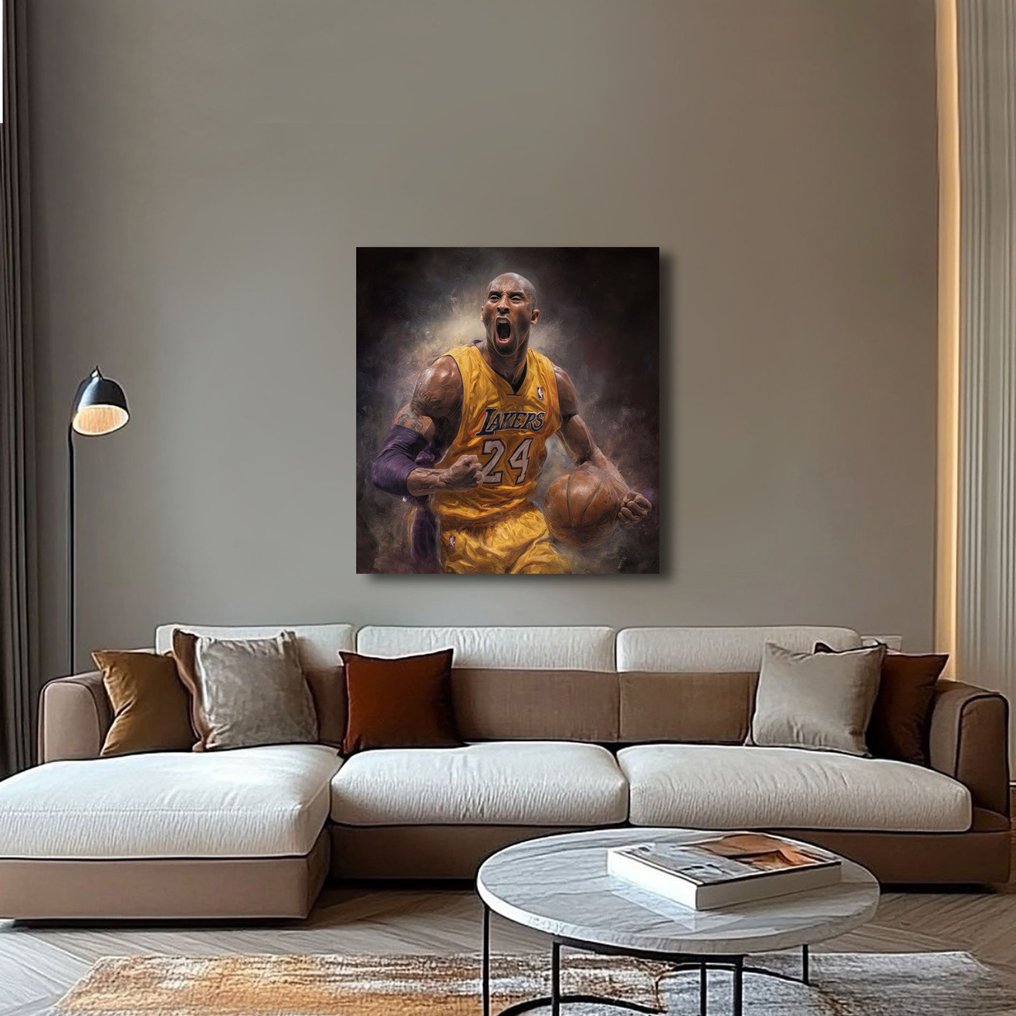 Canvas Fit - Alberto Ricardo - Kobe Bryant: La Mamba Negra en Explosión de Energía #1.0