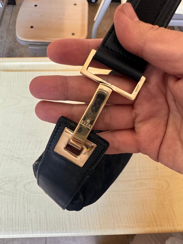 Gucci - Gucci Black GG Canvas and Patent Leather Shoulder Bag - Τσάντα ώμου #4.3