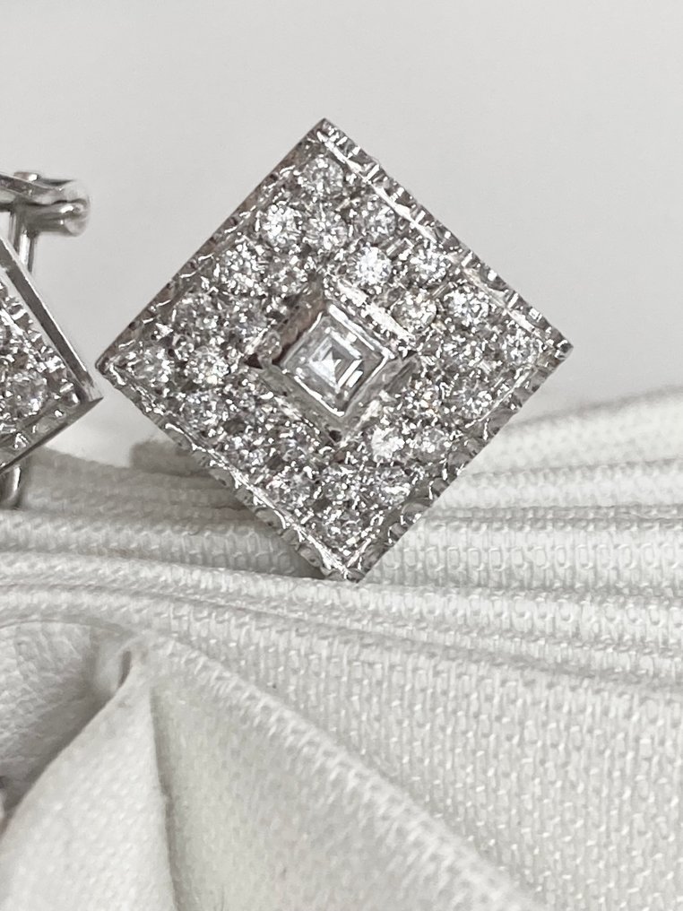 Boucles d'oreilles - 18 carats Or blanc - 0.85ct. tw. Diamant (Naturelle) - Diamant #4.3