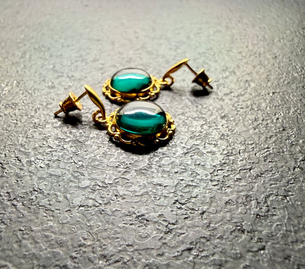 Brincos de âmbar báltico natural em prata esterlina. - Âmbar - Succinite / fossilized pine tree resin #2.1