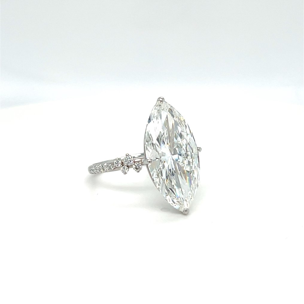 戒指 - 14K包金 白金 -  10.17ct. tw. 钻石 (实验室培育) - 钻石 #1.0