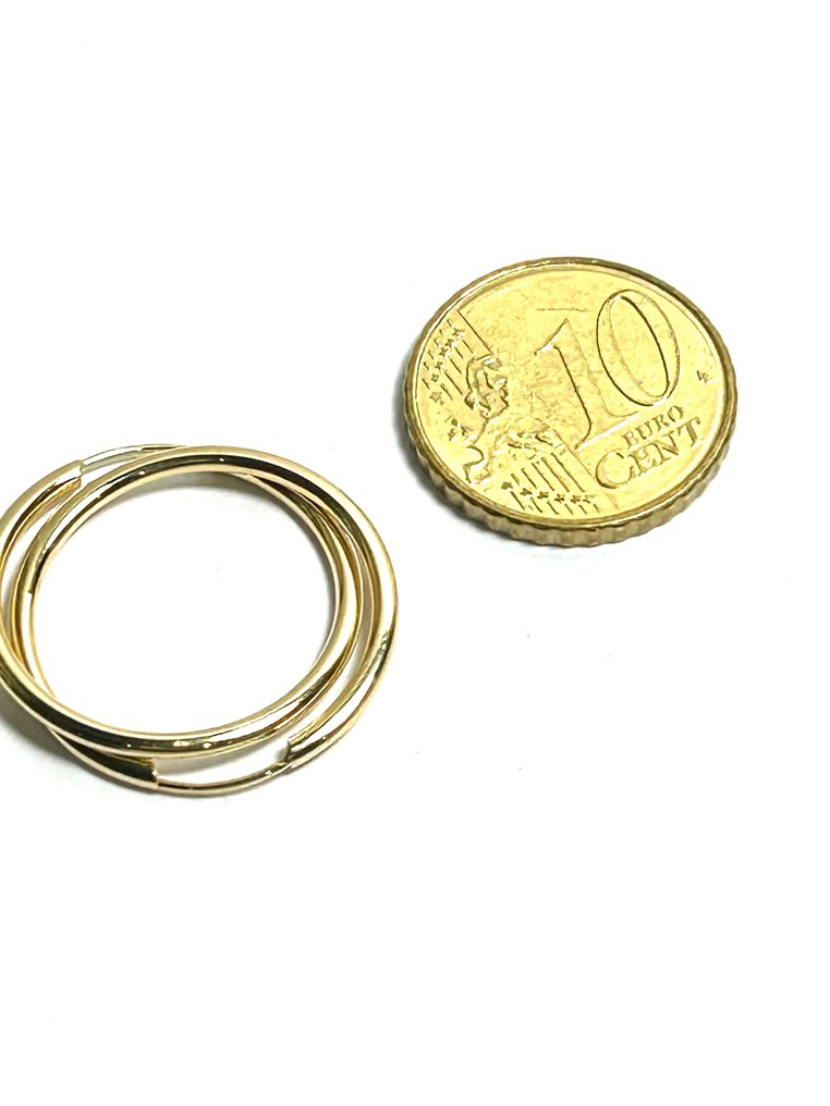 没有保留价 - 圈形耳环 - 18K包金 黄金 #4.3