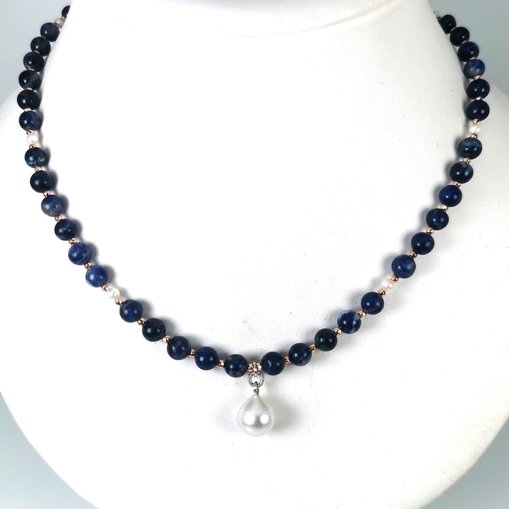 项链 银 珍珠 - 珍珠 - SSP-Akoya Ø10MM 苏达利石 #1.0