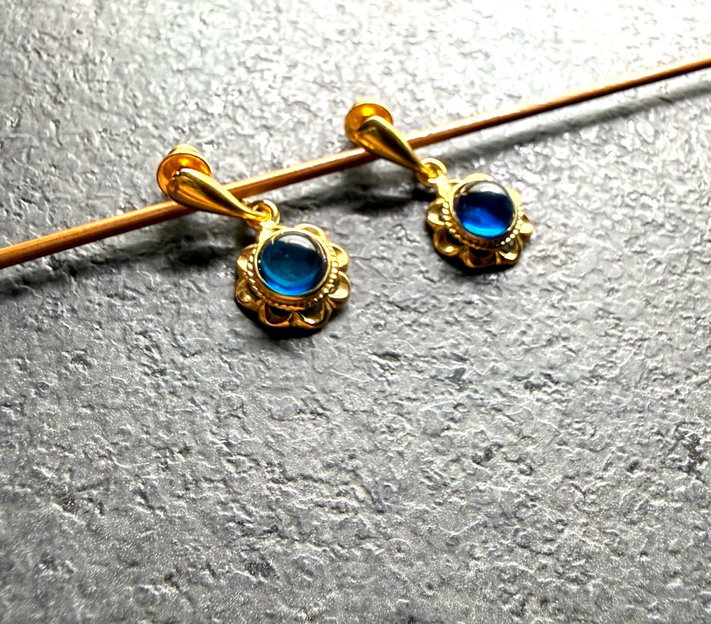 Naturlige baltiske ravøreringe i sterling sølv - Rav - Succinite / fossilized pine tree resin #4.3