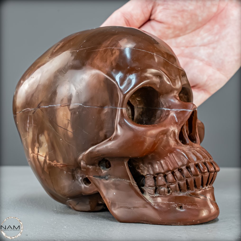 Ágata vermelha rara e natural com caveira da morte 2,2 kg de força e expressão- 2272.53 g #1.0