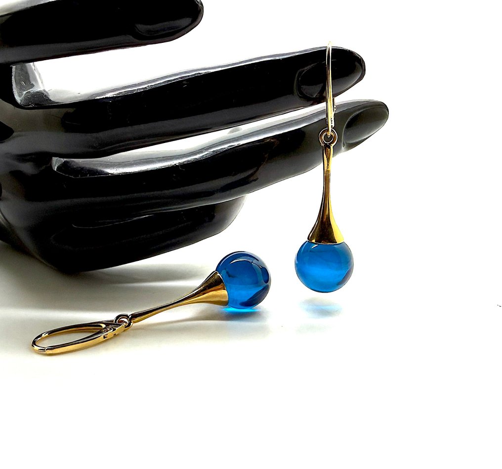 Naturlige baltiske ravøreringe i sterling sølv - Rav - Succinite / fossilized pine tree resin #1.0