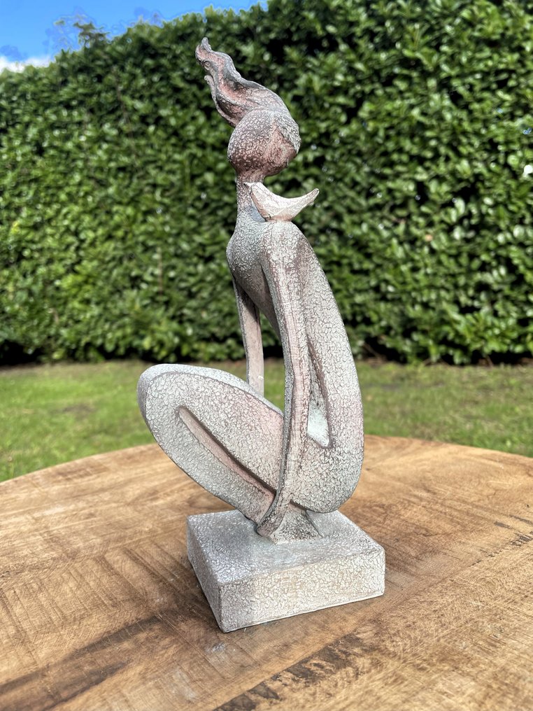 雕塑, Girl with the bird - 28 cm - 复合材料 #3.2
