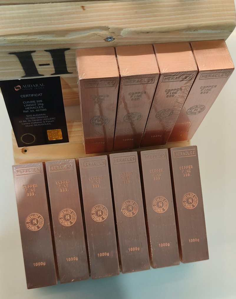 10 kilograms .999 - Copper - Fonderie Heracles - France - Selado, Com certificado  (Sem preço de reserva) #2.1