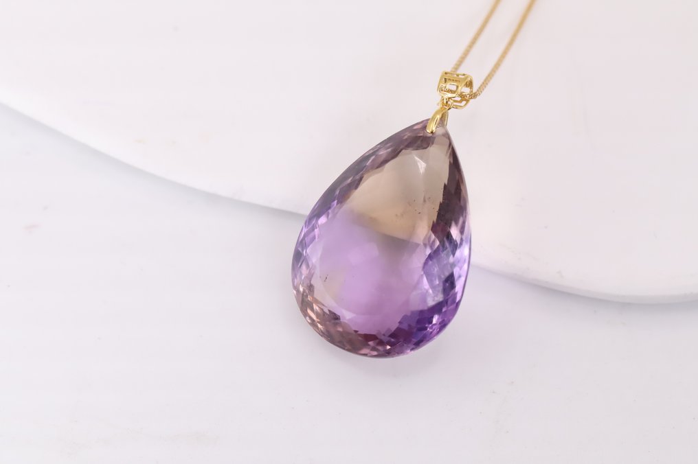 没有保留价 - 吊坠 - 18K包金 黄金, 紫黄晶 - 24.50ct. tw. 紫黄晶 - 自然紫黄晶 #3.2