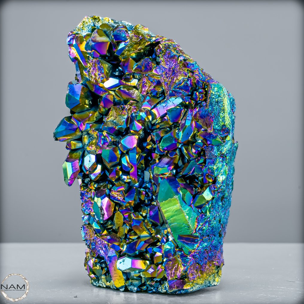 Natural aura amethyst druse from Uruguay A kaleidoscope of colors in the highest quality- 744.33 g #3.2