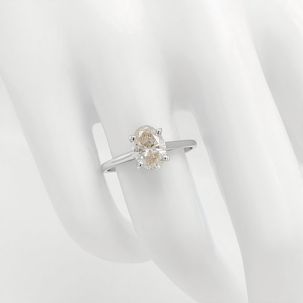 訂婚戒指 - 14 克拉 白金 -  1.01ct. tw. 鉆石 (天然) #4.3