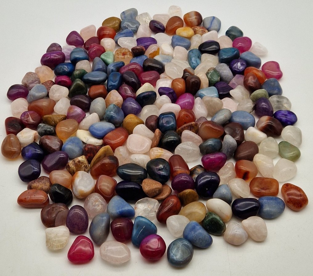 Miscuglio di pietre preziose e pietre di tamburo Lucidato - Altezza: 2 cm - Larghezza: 2 cm- 2 kg - (200) #1.0