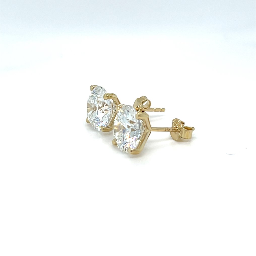 χωρίς τιμή ασφαλείας - Σκουλαρίκια - 14 καράτια Κίτρινο χρυσό -  2.03ct. tw. Διαμάντι (Εργαστηριακής καλλιέργειας) #4.3