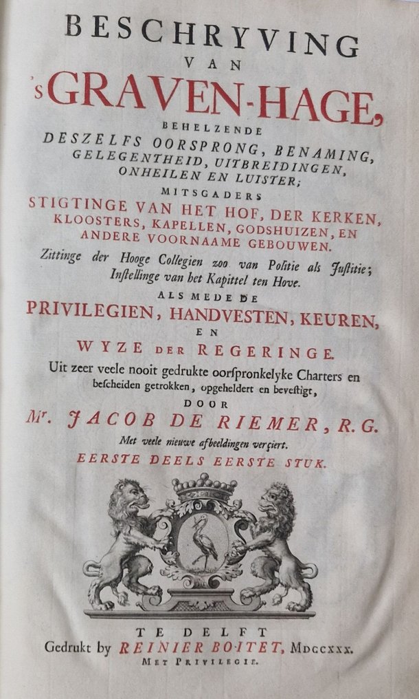 Jacob de Riemer - Beschryving van 's Graven-Hage - 1730 #4.3
