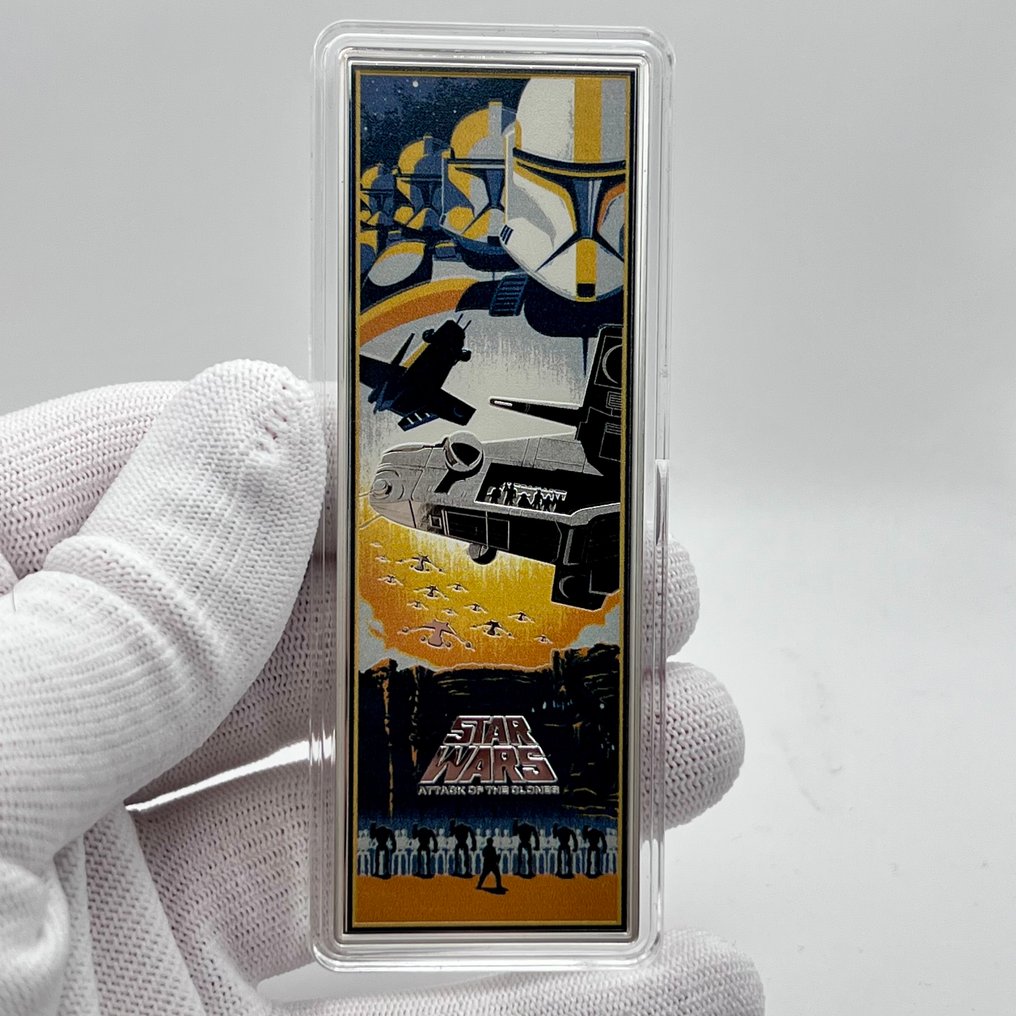 Niue. 5 Dollars 2025 – Star Wars – Attack of the Clones – 3 oz Silver .999 – Proof Colorized – Limited Edition #1.0