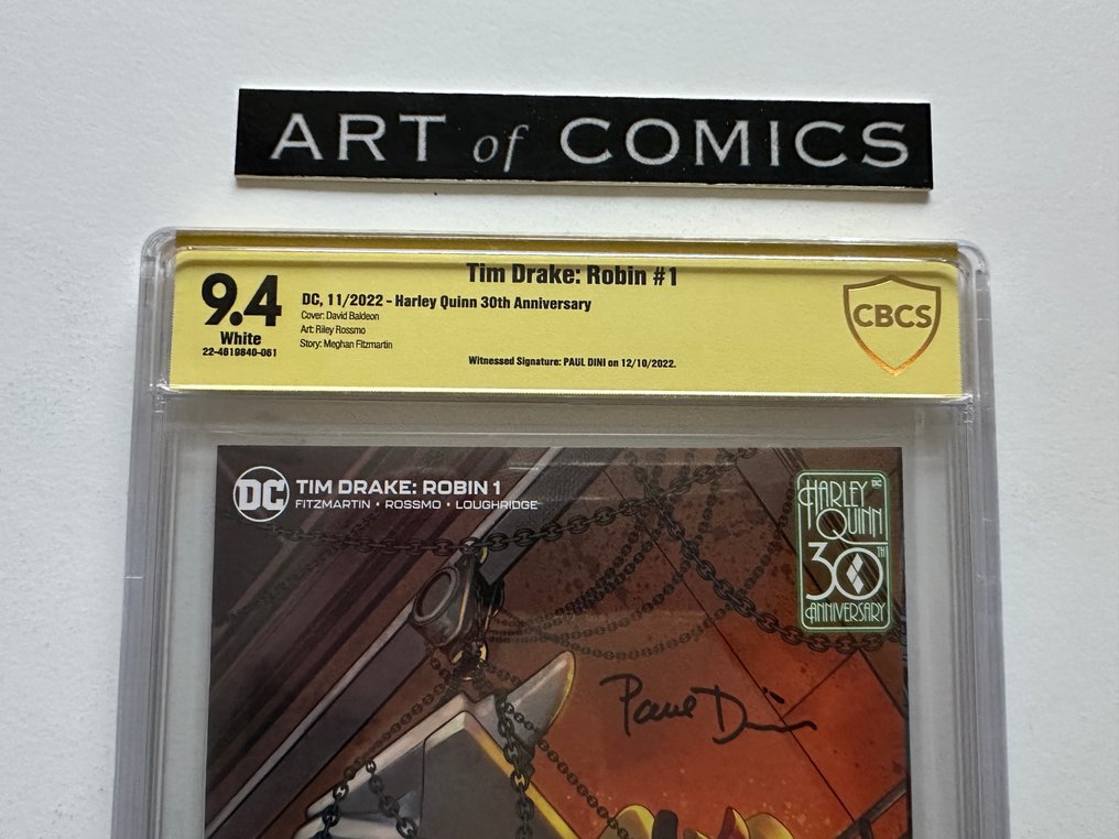 Tim Drake: Robin #1 - Signed By Paul Dini - CBCS Signature Series 9.4 - Harley Quinn 30th Anniversary - 1 Signed graded comic - Első kiadás - 2022 #1.0
