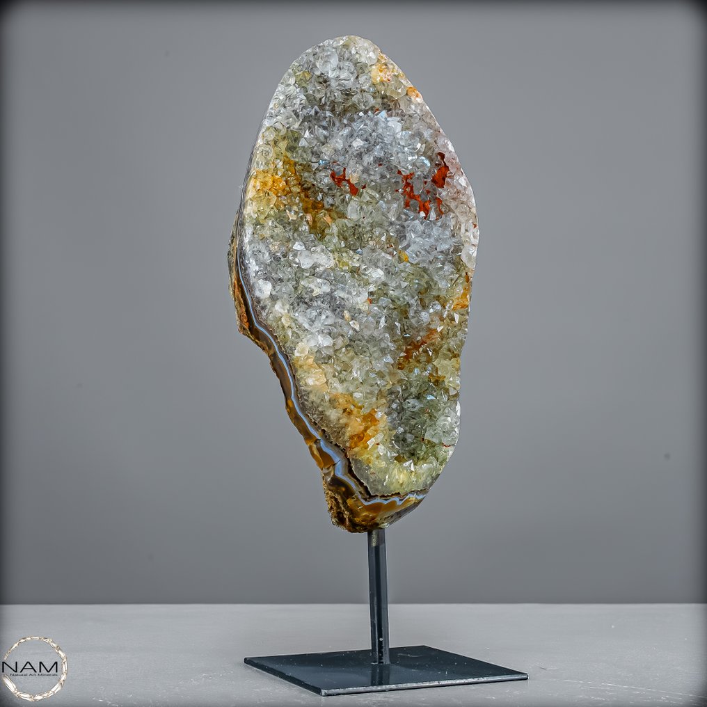 Amestec verde unic de ametist cu prasiolit pe suport – Arta naturală în perfectă armonie- 1250.2 g #3.2