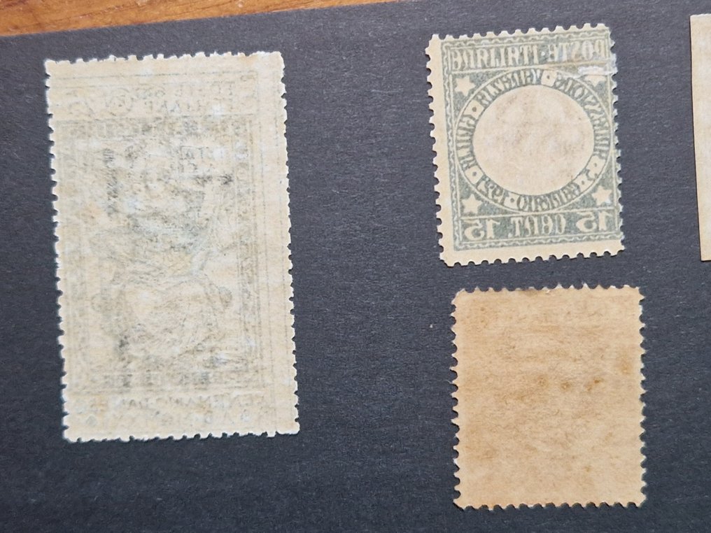 Ιταλία Βασίλειο 1917/1925 - Βασίλειο της Ιταλίας. Σύνολο νέων και χρησιμοποιημένων ελαστικών, συμπεριλαμβανομένων των T14h, - Sassone T14h, 106i, 109d, 113i, 117ndc, 185g, Pubbl. 12b #1.0