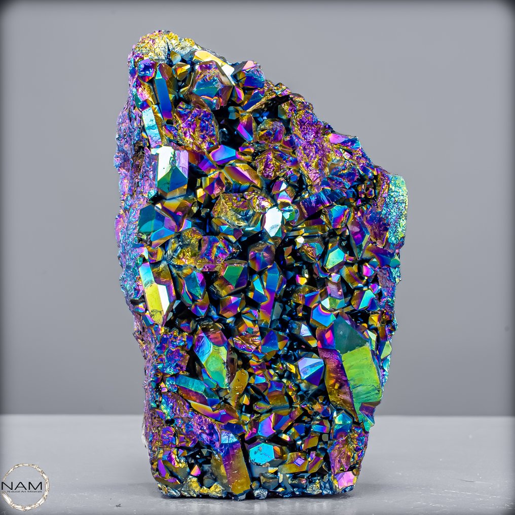 Natural aura amethyst druse from Uruguay A kaleidoscope of colors in the highest quality- 744.33 g #1.0