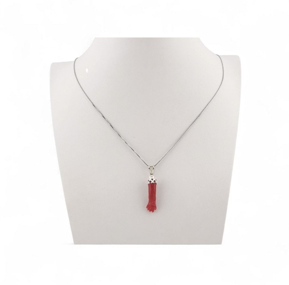 Coral - Prata - Colar com pingente #2.1