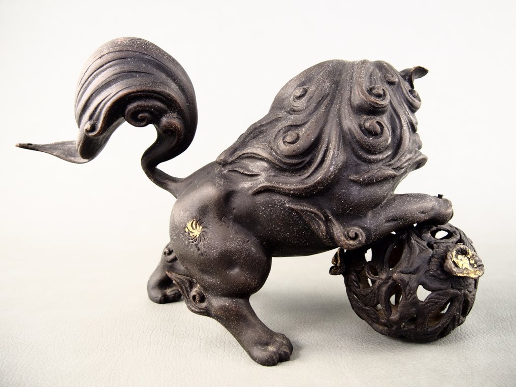 铜铸造 - Hideyama 秀山 - 玉乗獅子 - 昭和年代(1926-1989) #4.3