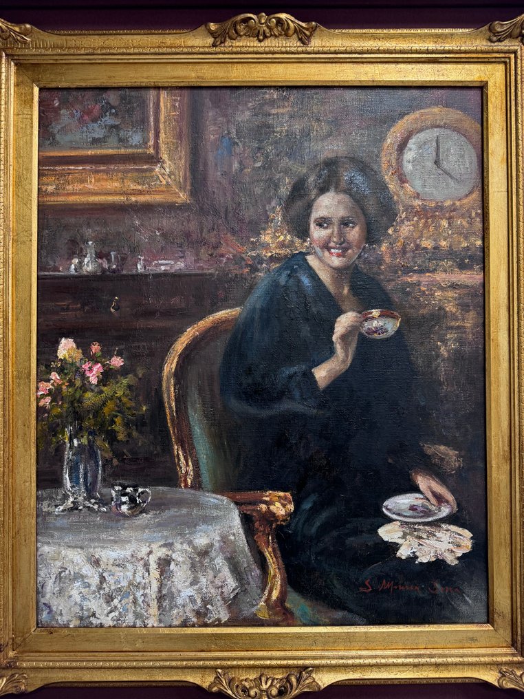 Salvatore Maresca Serra (1956) - Donna con la tazzina di caffe’ #2.1